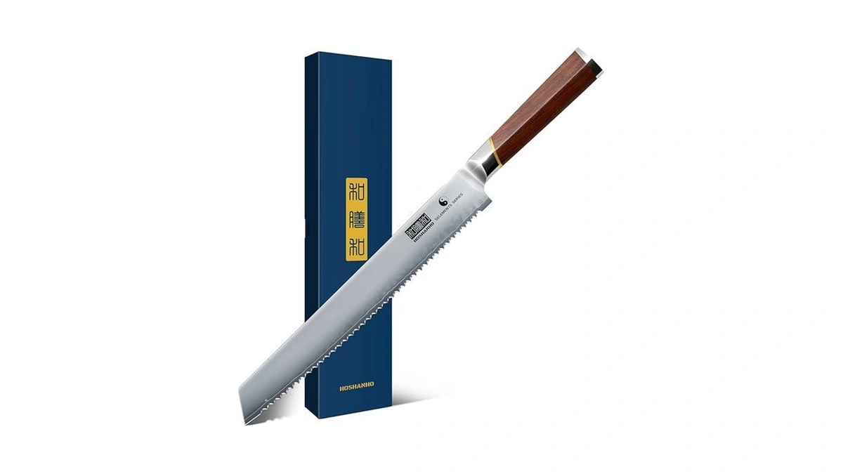 Hoshanho Bread Knife 10 Inch, Professional Japanese High Carbon Stainless