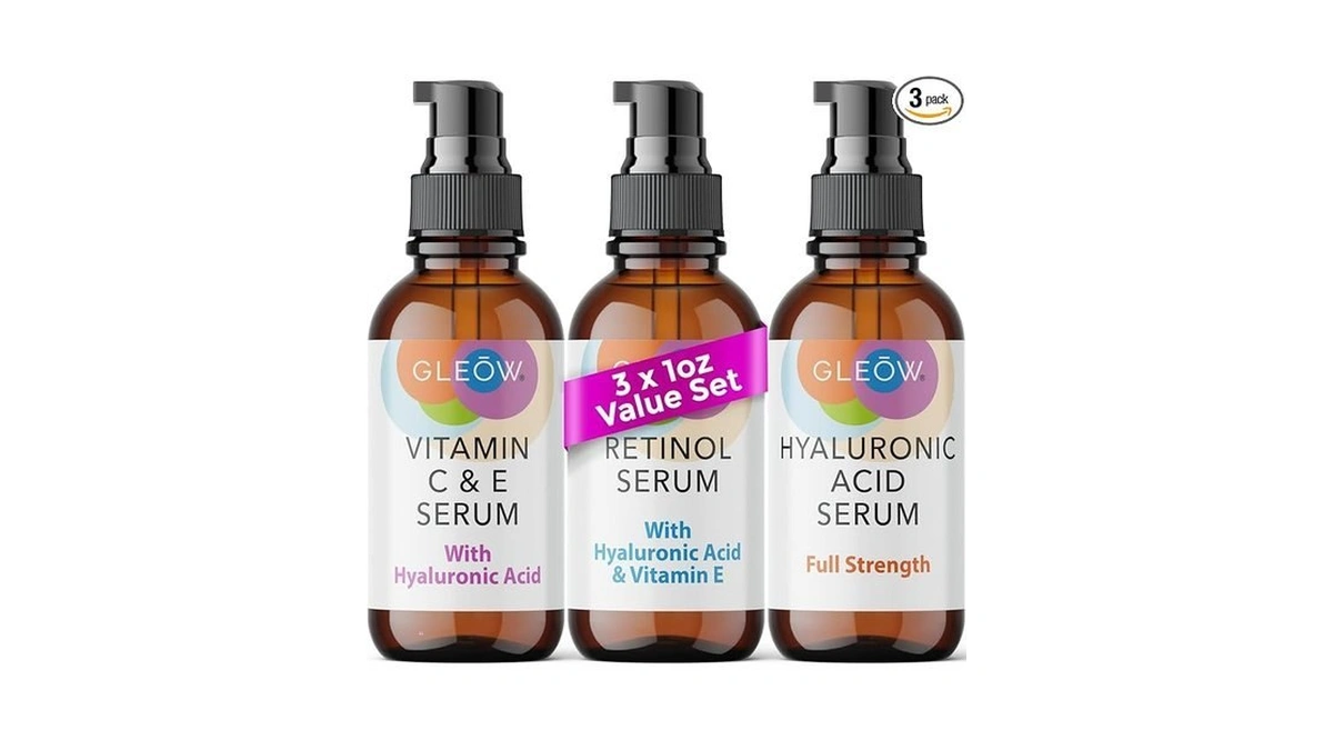 Gleow Retinol Serum For Face, Vitamin C With Hyaluronic Acid