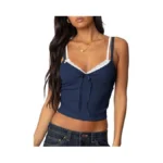 Women Camisole Tank Tops Lace Trim Slim Fit Cami Tops