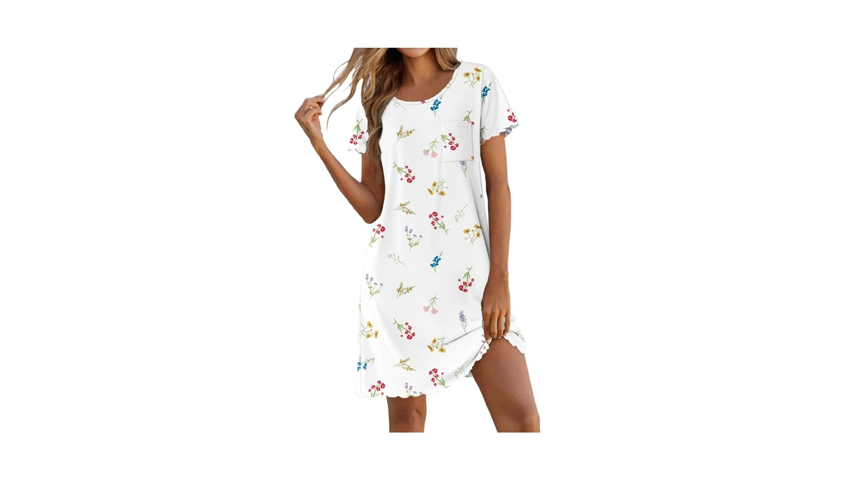 Ekouaer Sleep Shirts For Women Bamboo Viscose Nightgowns Soft Night
