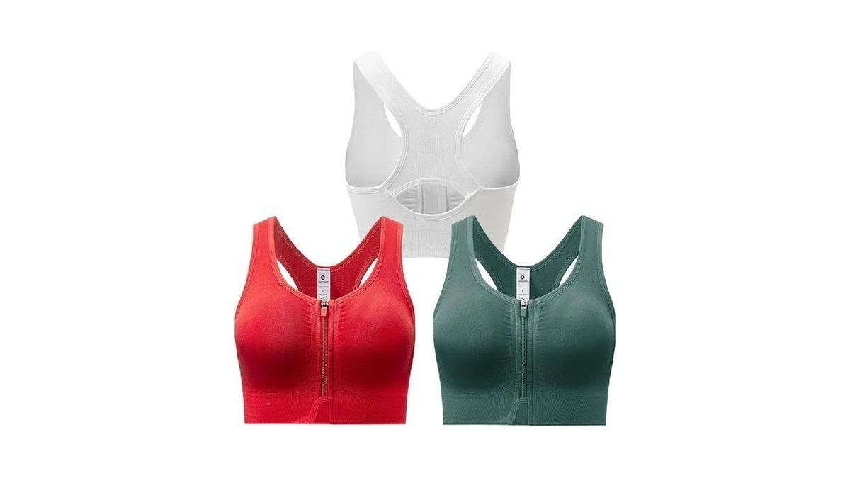 Sporme Running Zip Front Sports Bra For Women - Medium