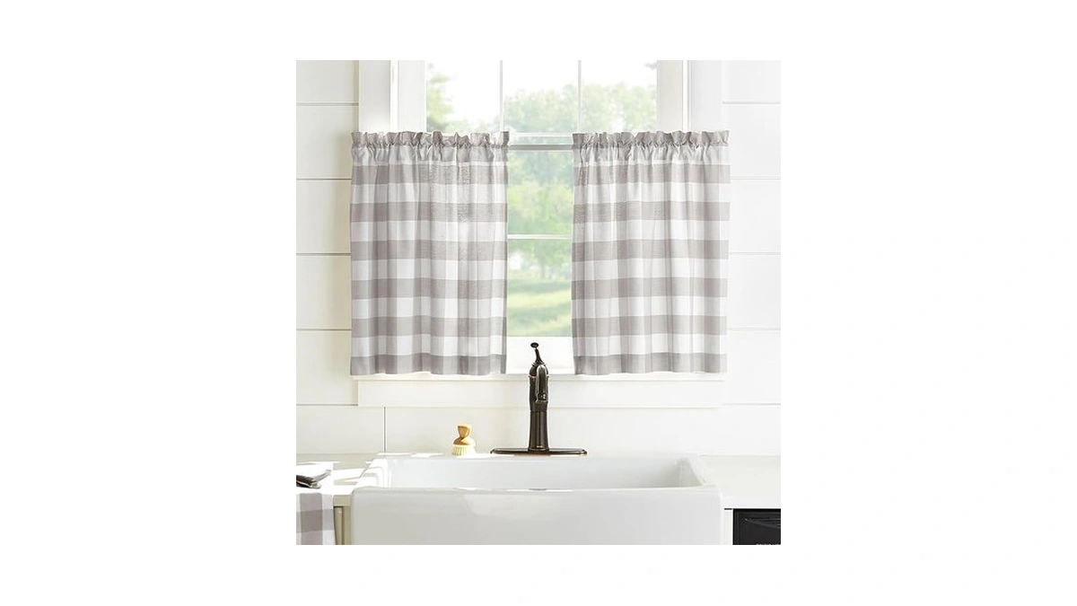 Elrene Home Fashions Farmhouse Living Buffalo-check Tier Curtain Set For