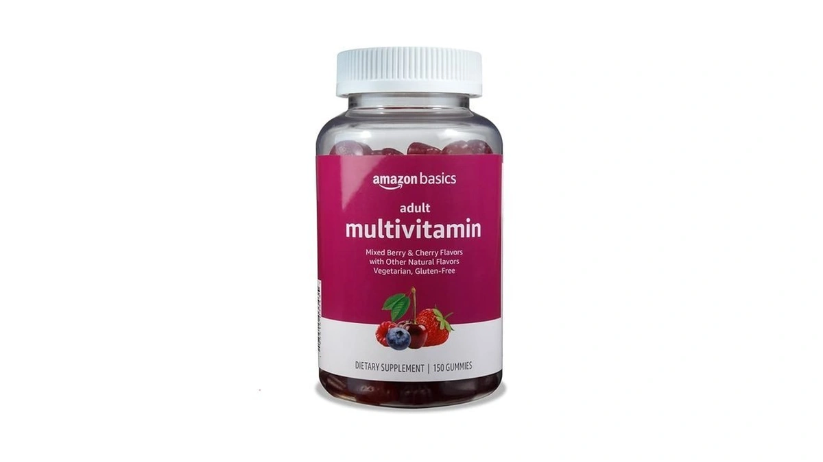 Amazon Basics Adult Multivitamin Gummies, Mixed Berry & Cherry Flavors,
