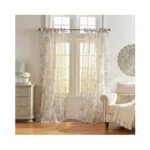 Elrene Home Fashions Westport Floral Tie-top Sheer Window Curtain, 52"