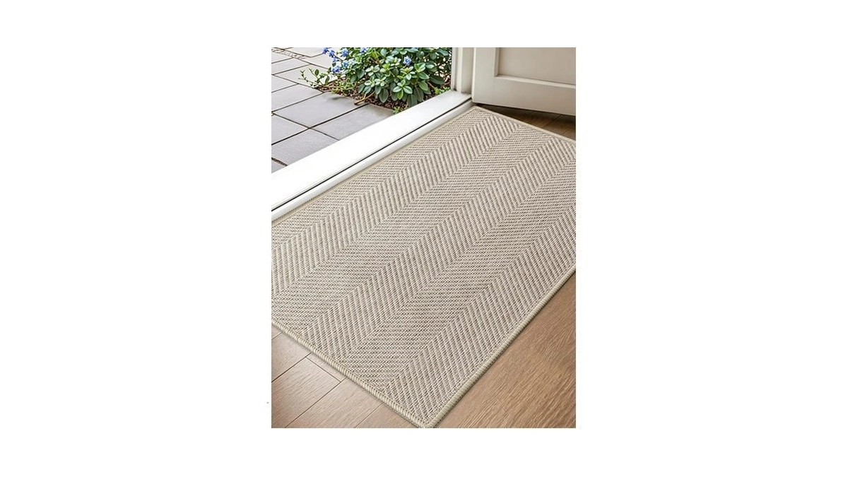 Color&geometry Small Ultra Thin Indoor Door Mat, Machine Washable Front