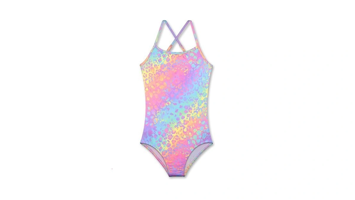 Luouse Girls Sparkle Swimsuits Quick Dry Racerback One Piece Hawaiian