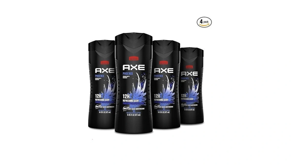 Axe Body Wash Phoenix 4 Count 12h Refreshing Scent Crushed