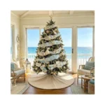 Tiosggd Summer Burlap Tree Skirt, 36 Inches Rustic Farmhouse Decorations