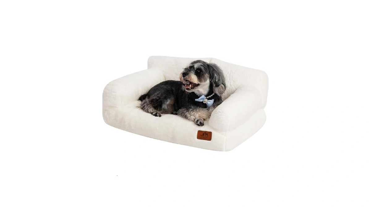 Hollypet Fluffy Dog Cat Bed Pet Couch Beds Plush Soft