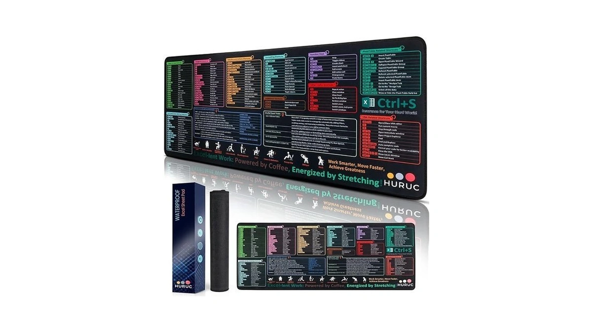 Huruc Excel Cheat Sheet Desk Pad – Xl Excel Mouse