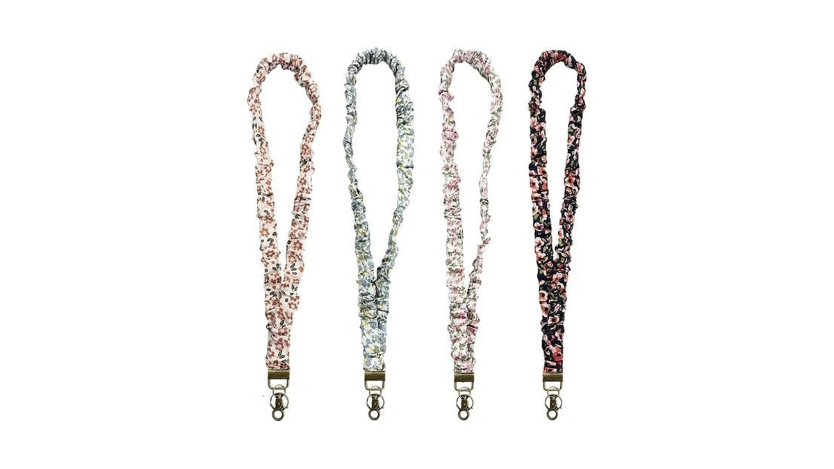 Bigfanshow 4 Pcs Stretchy Scrunchie Lanyard For Id Badges Car