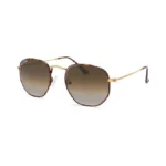 Raysol 100% Real Glass Lens, Hexagonal Sunglasses For Women Men,