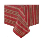 Elrene Home Fashions Shimmering Plaid Holiday Fabric Tablecloth, 52" X