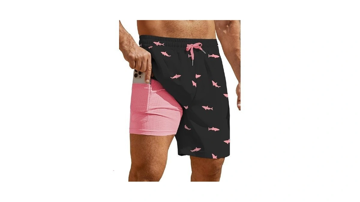 Hardaddy Men's 2 In 1 Swim Trunks With Compression Liner