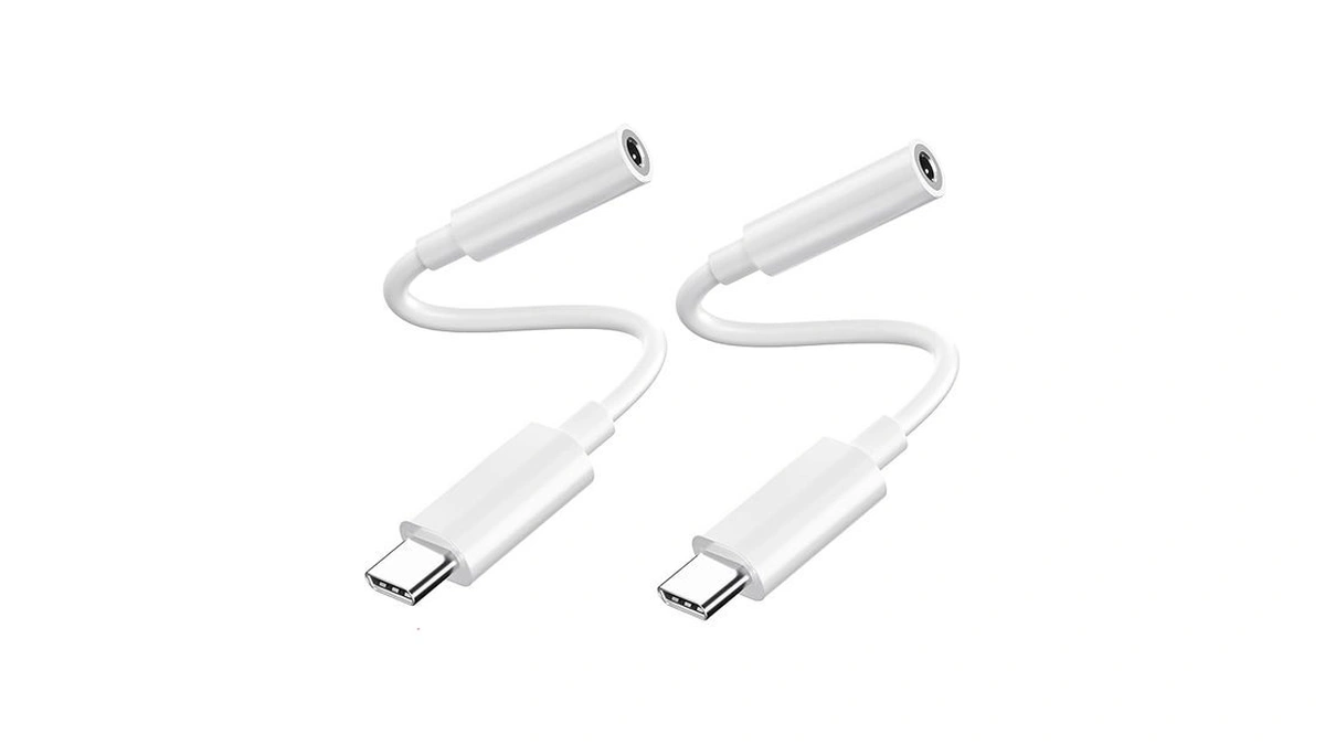 3.5mm Aux Audio Adapter-white 2pack,type C To 3.5mm Headphone Adapter