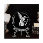 Coqirausen Hummingbird Crystal Ball, 2.4inch Glass Ball Fengshui Figurines Decorative