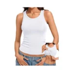 Avidlove Womens Tank Tops Built In Bra Ribbed High Neck