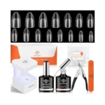 Modelones X Nail Gel Kit Almond, Upgrade 15sizes Fake Nails,