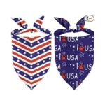 Patriotic Dog Bandanas, Double Sided 2 Pack Holiday Puppy Bandanas,