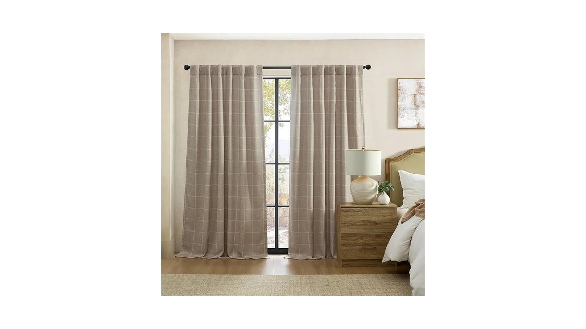 Elrene Home Fashions Sawyer Windowpane Plaid Room Darkening Single Window