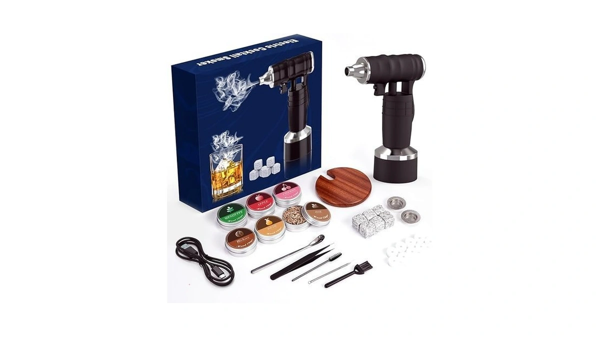 Electric Cocktail Smoker Kit - Rechargeable Whiskey Smoker Kit With