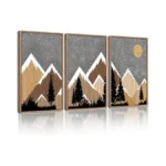 Kuvioke Morden Mountains Framed Wall Art Boho Pine Tree Forest