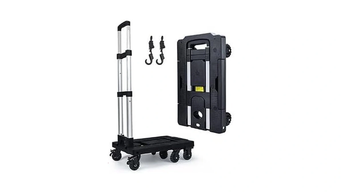 Lidtop Folding Hand Truck With 7 Wheels Heavy Duty Dolly