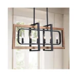 Farmhouse Chandelier Rustic Kitchen Island Light Fixture, Industrial Pendant Lighting