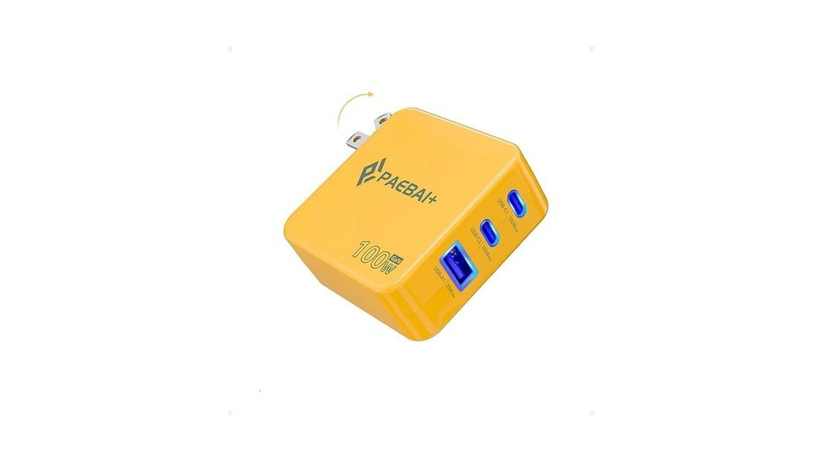 Paebai+ 100w Usb C Charger Block, 3 Port Gan Foldable