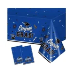 2 Pack Graduation Tablecloth - Congrats Grad Table Cloths, Plastic