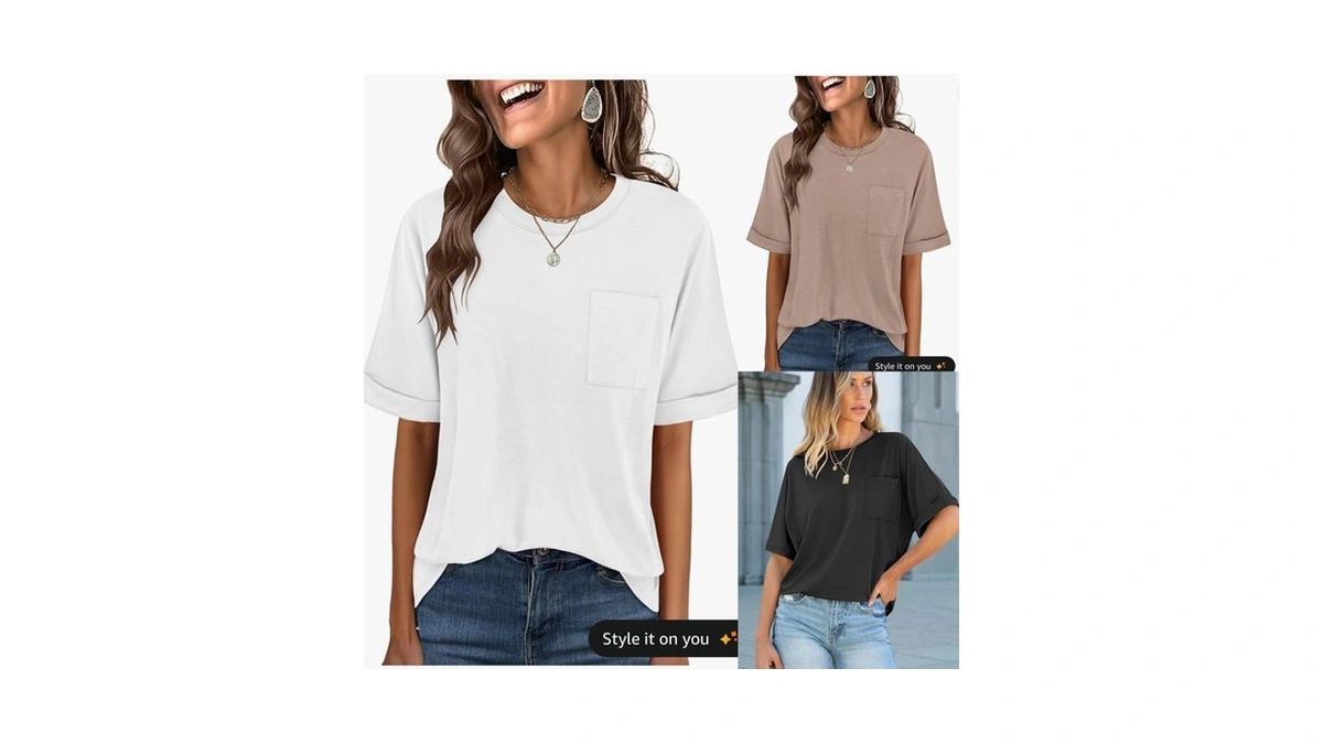 Anrabess Women Oversized T Shirts Short Sleeve Summer Casual Loose