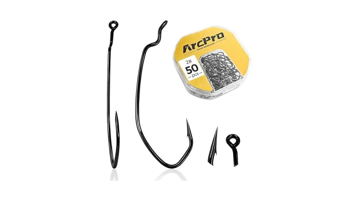 Arcpro Drop Shot Hooks, 50pcs Improve Ewg Worm Hooks, Bass