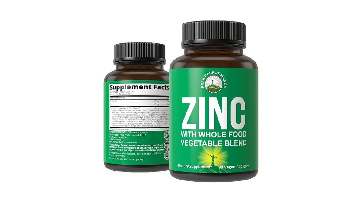 Vegan Zinc Supplement With Vitamin C + Whole Food Blend