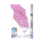 Turkish Cotton Beach Towel With Design Bag And Sand Clips