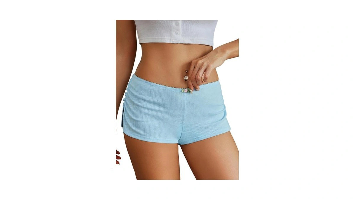 Avidlove Women Micro Booty Shorts Side Slit Cheeky Ribbed Knit