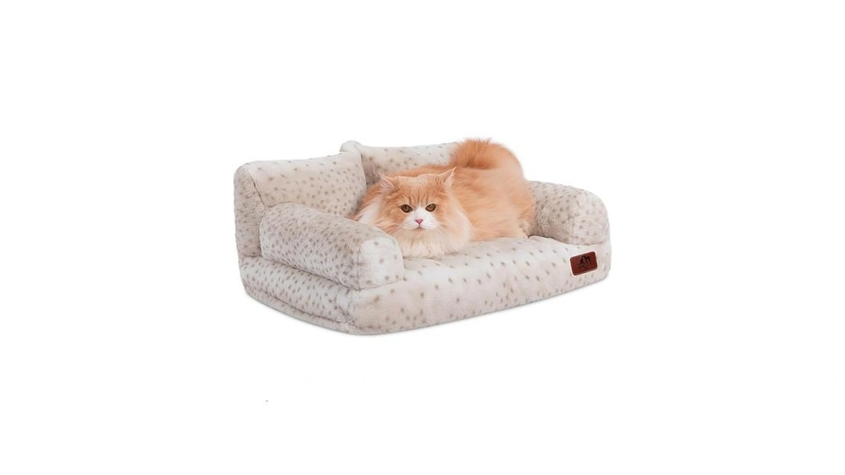 Hollypet Fluffy Dog Cat Bed Pet Couch Beds Plush Soft