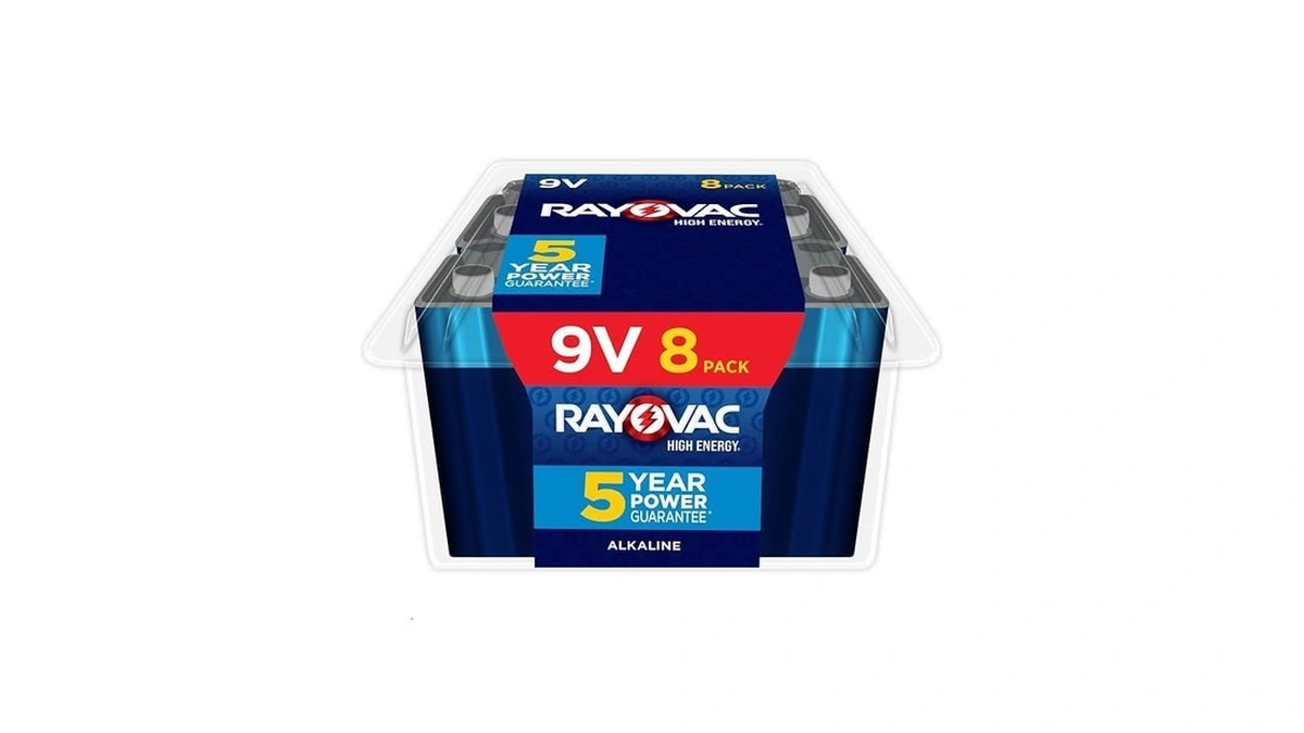 Rayovac High Energy 9v Batteries (8 Pack), Alkaline 9 Volt