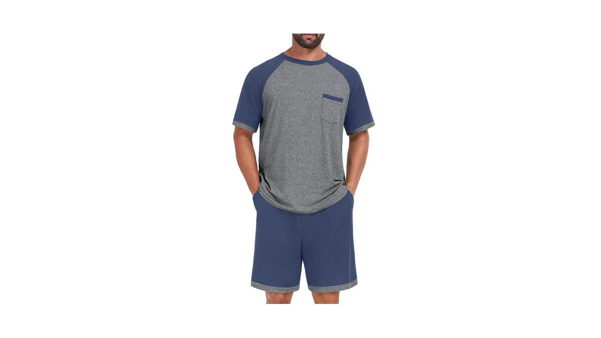 Nuokesasi Mens Pajamas Set Lightweight Summer Pjs Sleepwear Quick Dry