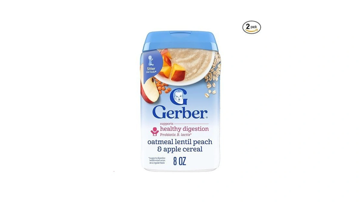 Gerber Stage 2 Baby Food, Oatmeal Lentil Peach & Apple