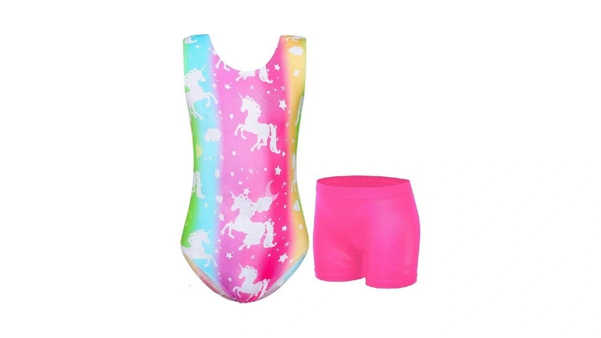 Jinhiteam Leotards For Girls 10-12 Years Old Kids Shiny Gymnastics