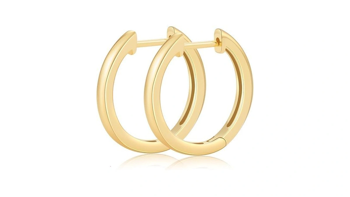14k Gold Huggie Hoop Earrings For Women - Small Minimalist