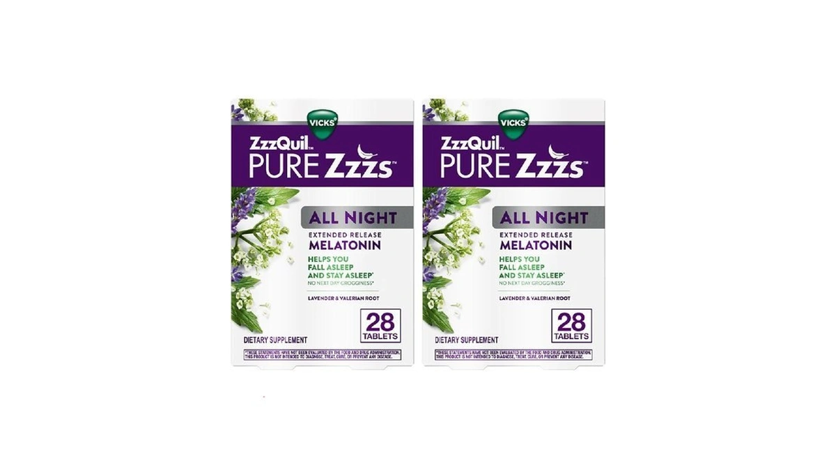 Zzzquil Pure Zzzs All Night Extended Release, Melatonin Sleep Aid