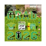 Graduation Decorations 2026 Green And Gold, 11 Pcs Graduation Yard