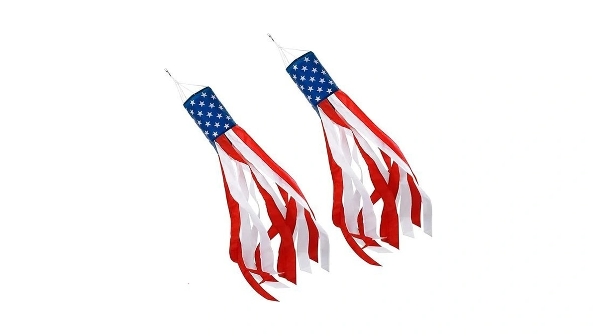 4th Of July Decor,set Of 2 American Flag Windsock 60