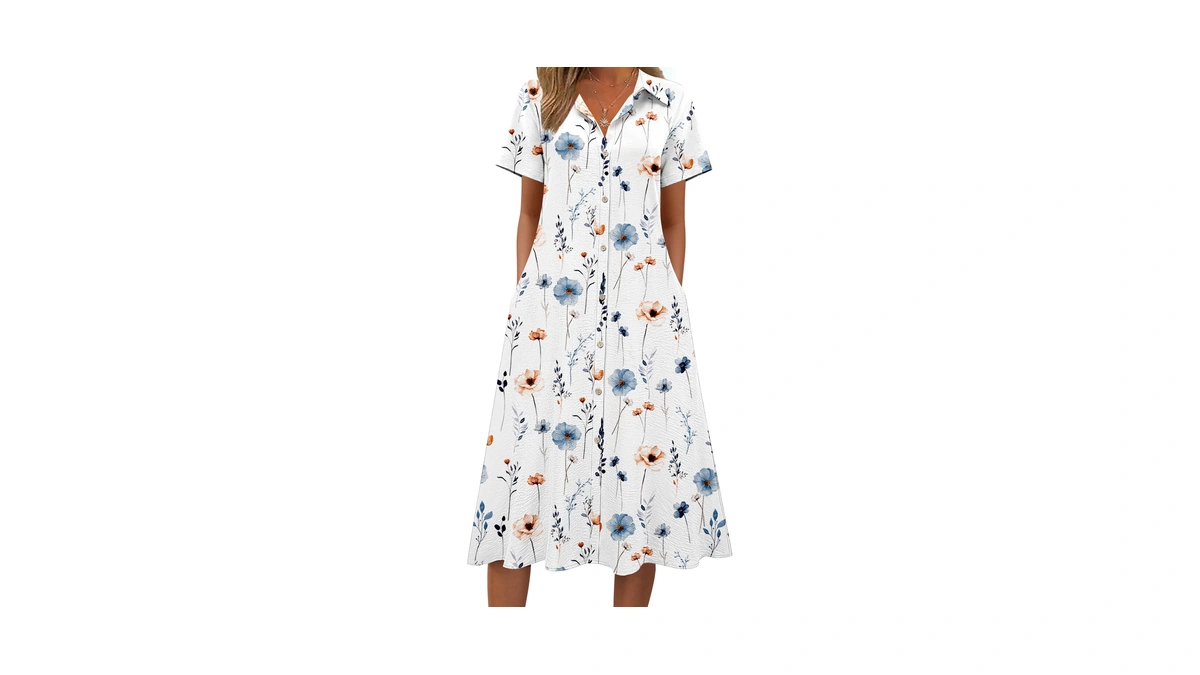 Zeagoo Spring Dresses For Women 2026 Loose Fitting Short Sleeve
