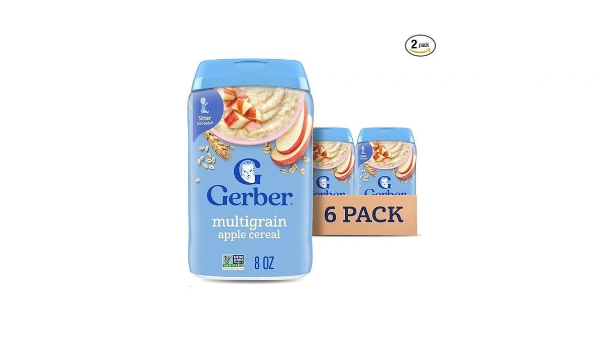 Gerber Stage 2 Baby Food, Multigrain Apple Cereal, Whole Grains,