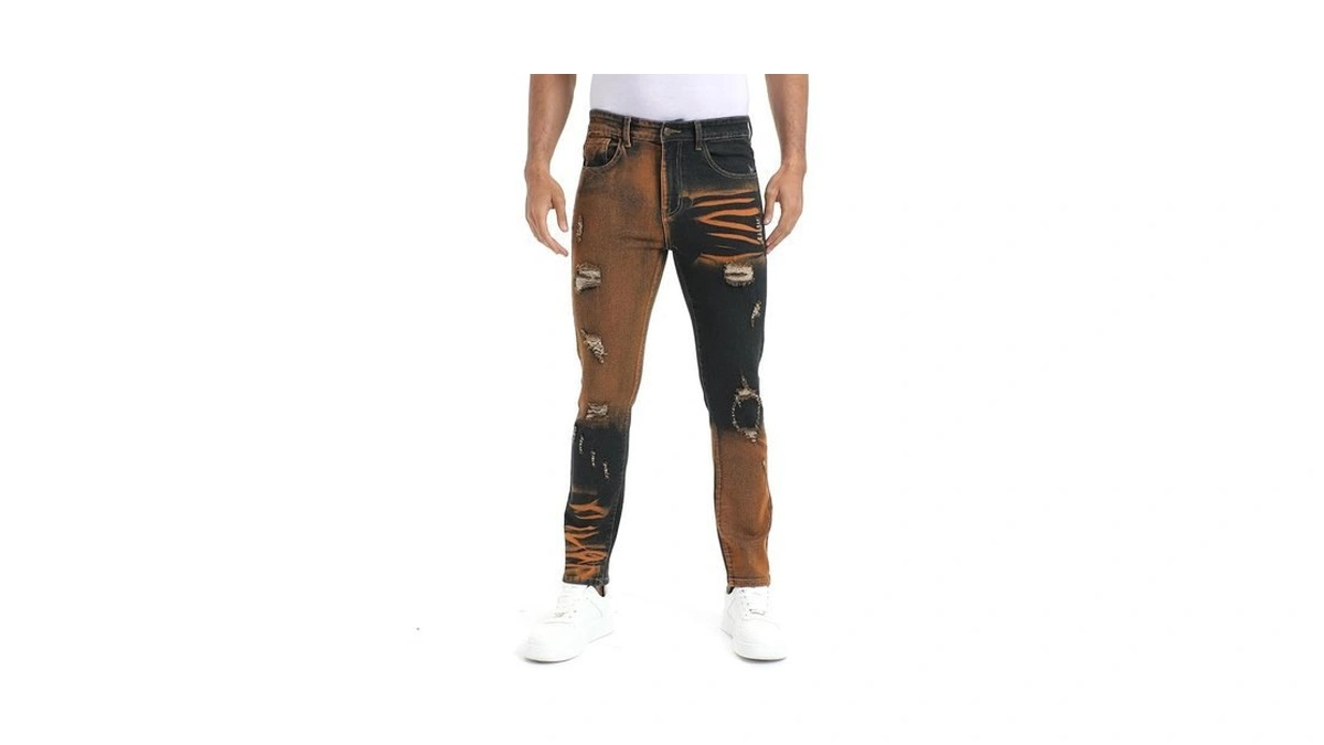 Vpwhy Men's Tapered Leg Slim Fit Jeans Stretch Denim For