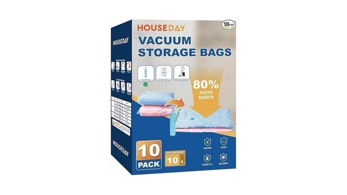 House Day 10 Small Vacuum Storage Bags With Pump,space Saving