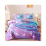 Askotu Twin Bedding Set For Girls, Purple Glitter Stars Comforter