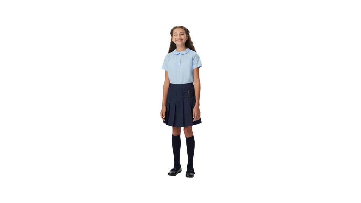 French Toast Girls' Adjustable Waist 2-tab Scooter, Navy, 20